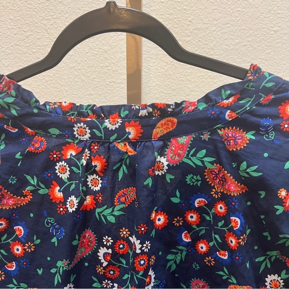Croft & Barrow Navy Blue and Red Colorful Paisley print top size XLP - Picture 8 of 9